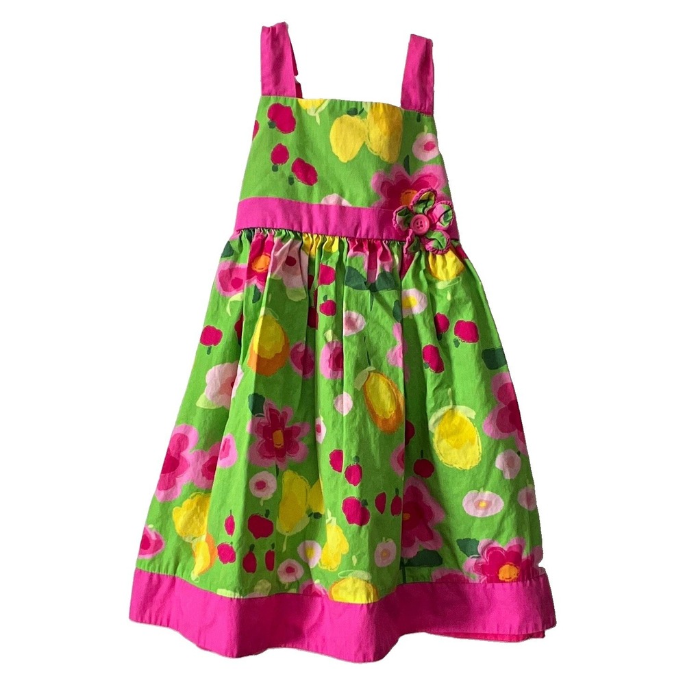 Good Lad Girls 4T Fit & Flare Floral Cotton Sleeveless Square Neck Dress